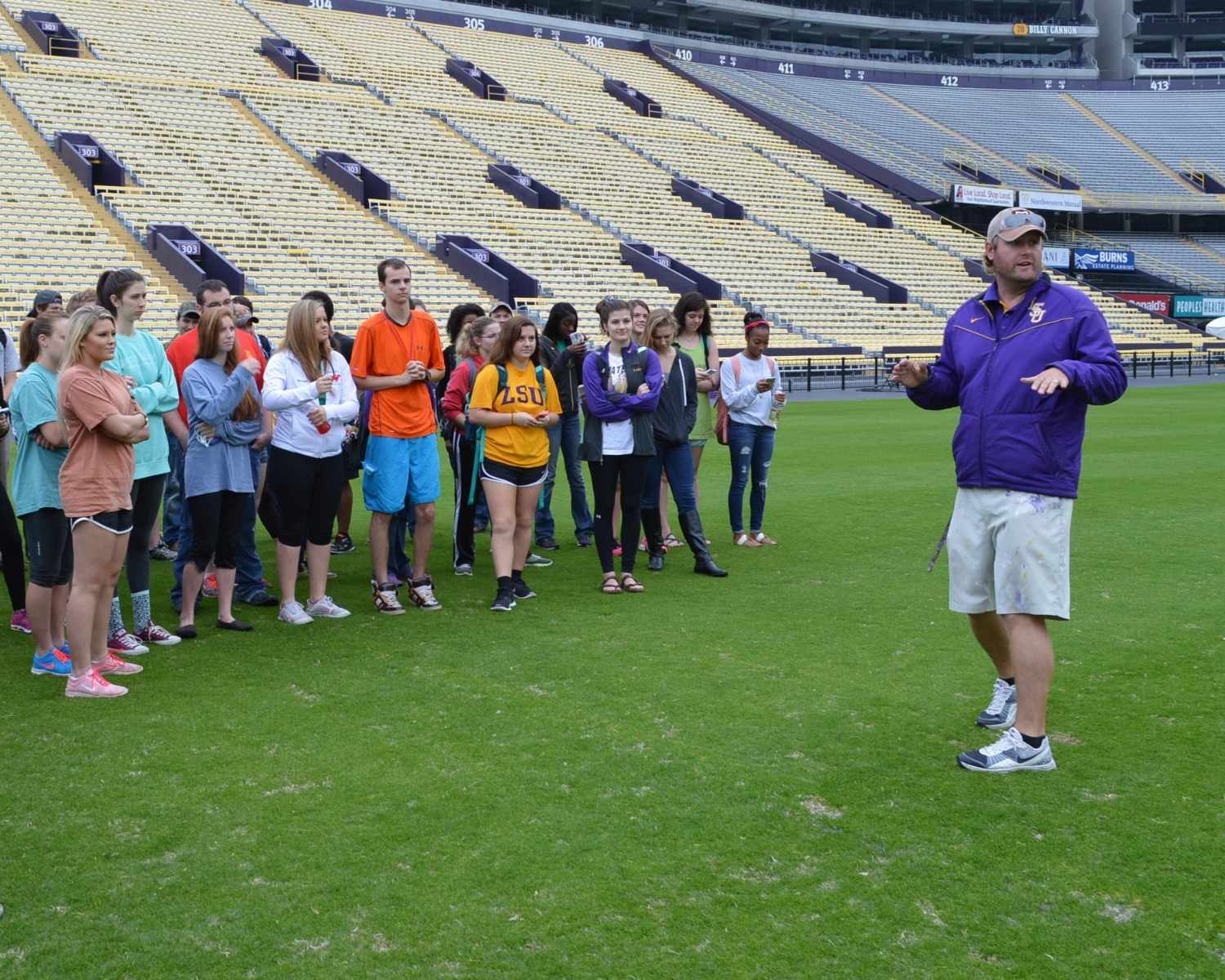 Student inside stadium