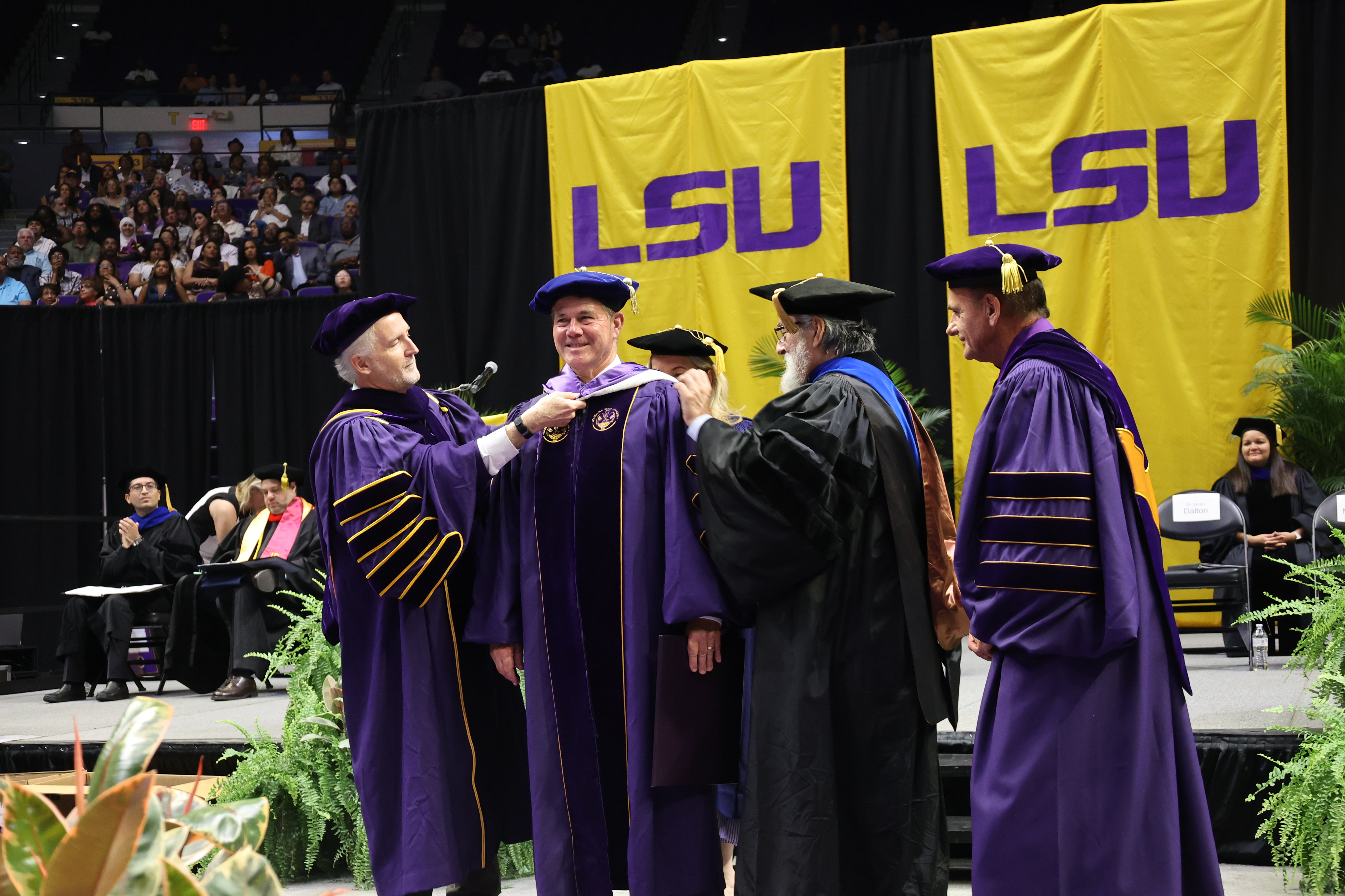 Roy O. Martin III is hooded with honorary degree