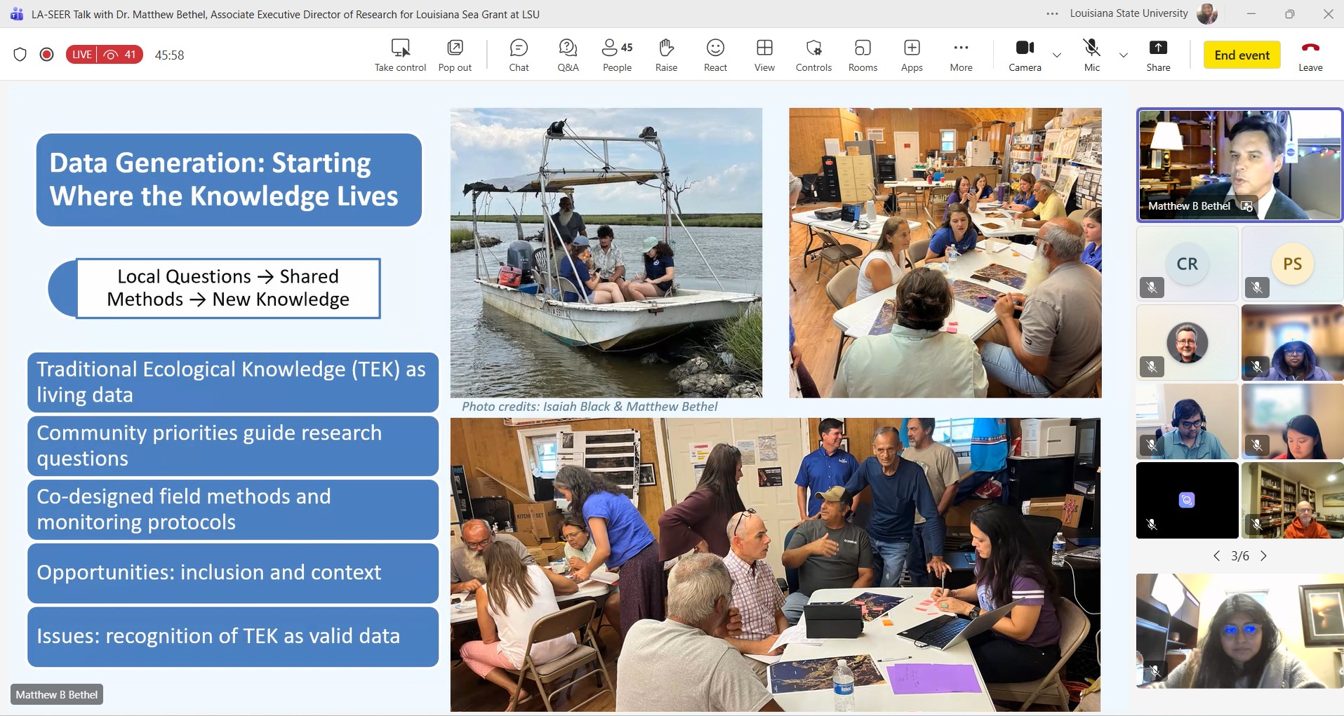 LA-SEER Talk by Dr. Matthew Bethel