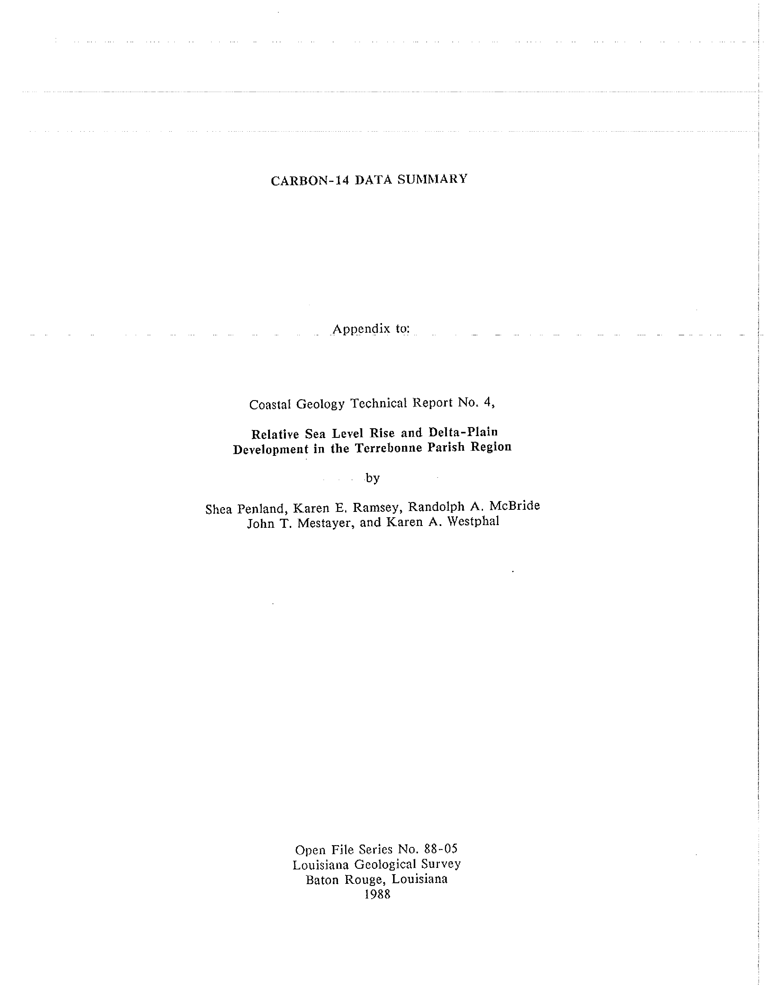 Carbon-14 Data Summary