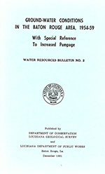 Ground water conditions in Baton Rouge La, 1954