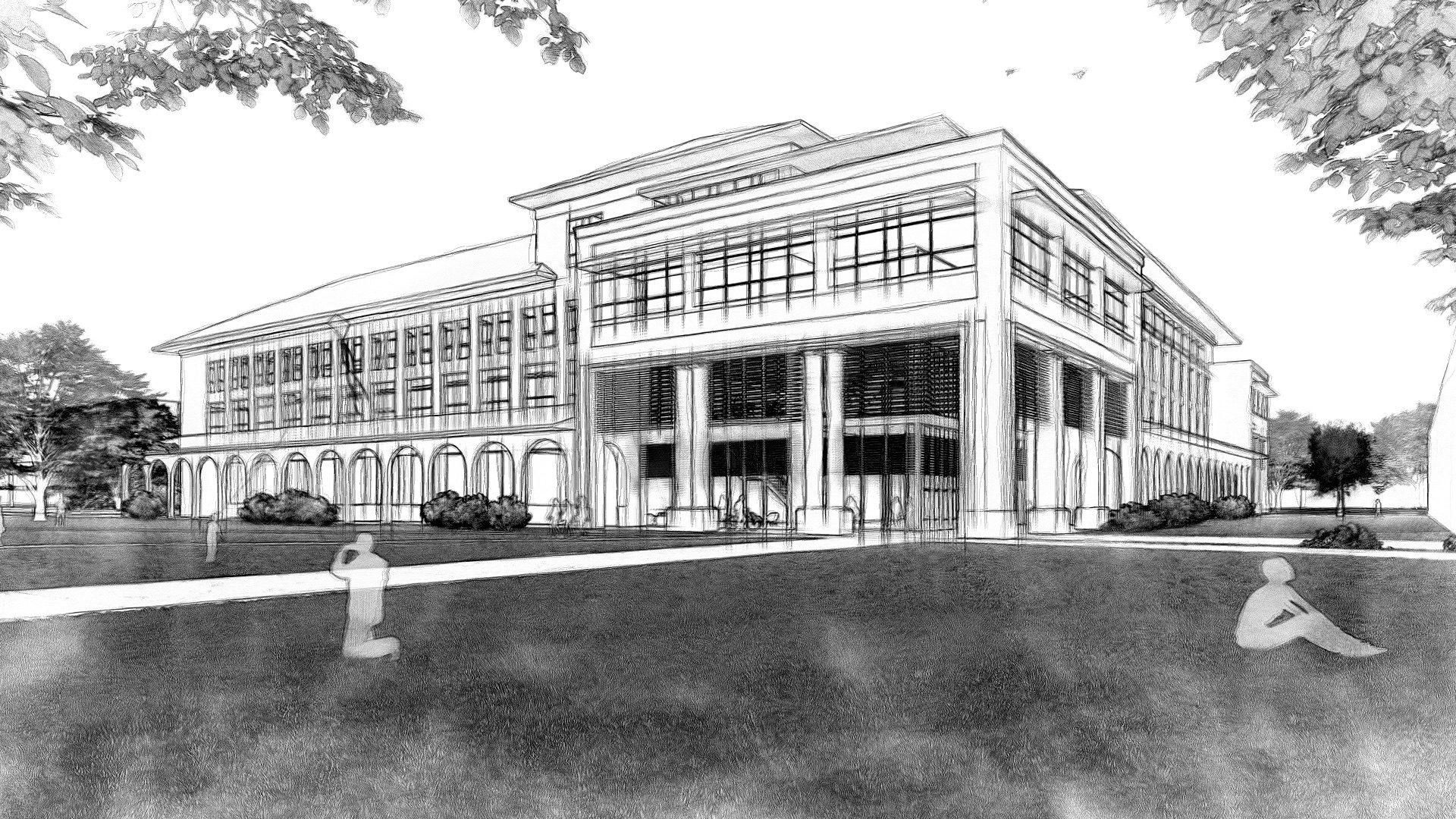 rendering of the LSU Construction & Advanced Manufacturing Building