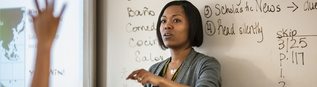 teacher in front of class