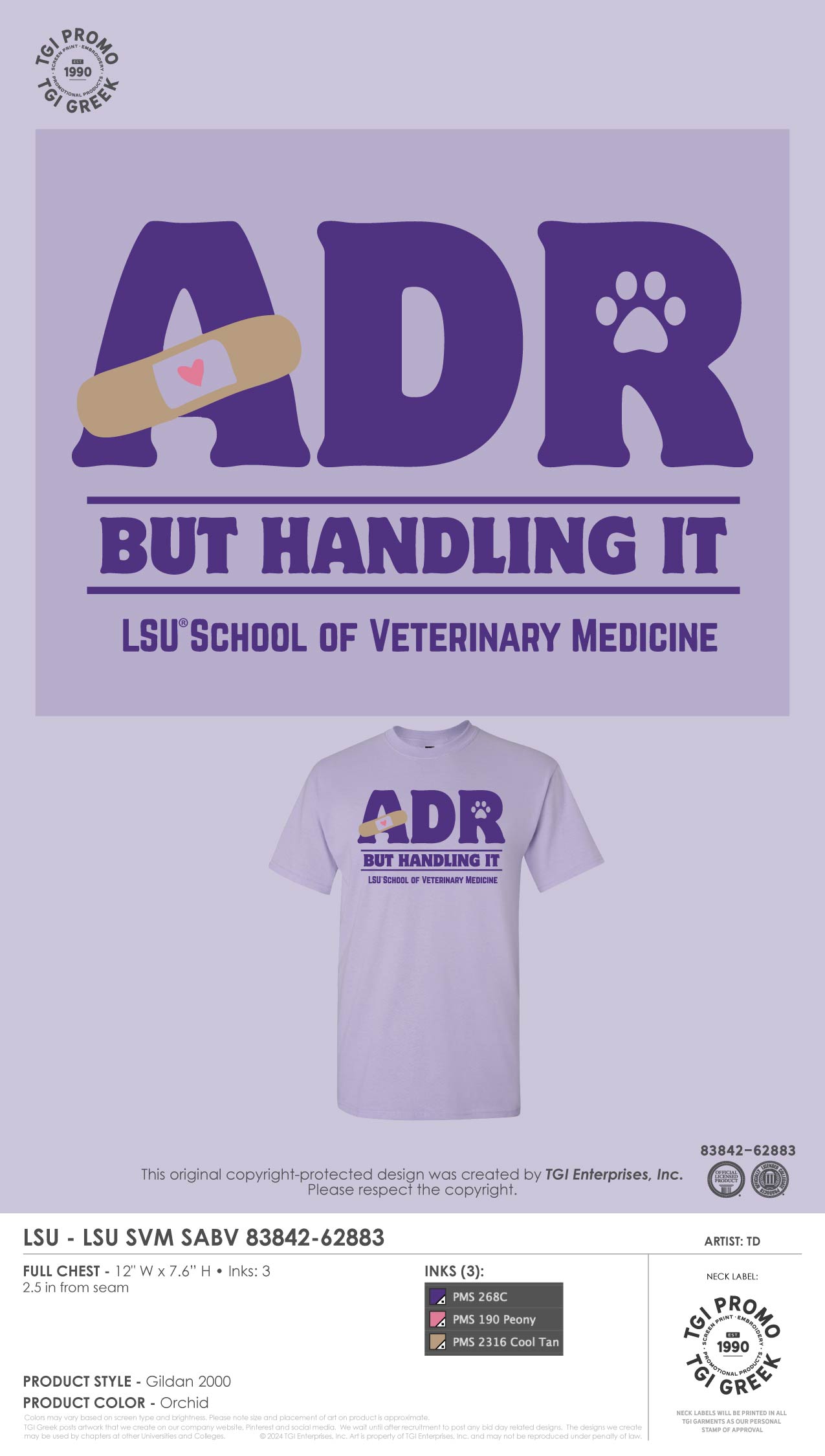 SABV purple t-shirt with "ADR but handling it"